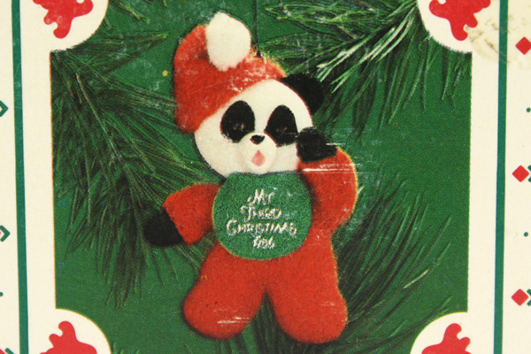 Handcrafted Hallmark Keepsake Ornament Dated 1986 Panda Child's 3rd Christmas
