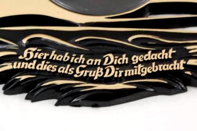 Vintage Plastic Sail Boat Wall Decor Frame German Black Gold Toned