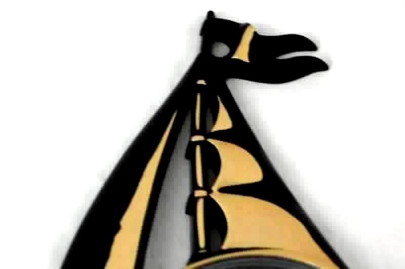 Vintage Plastic Sail Boat Wall Decor Frame German Black Gold Toned