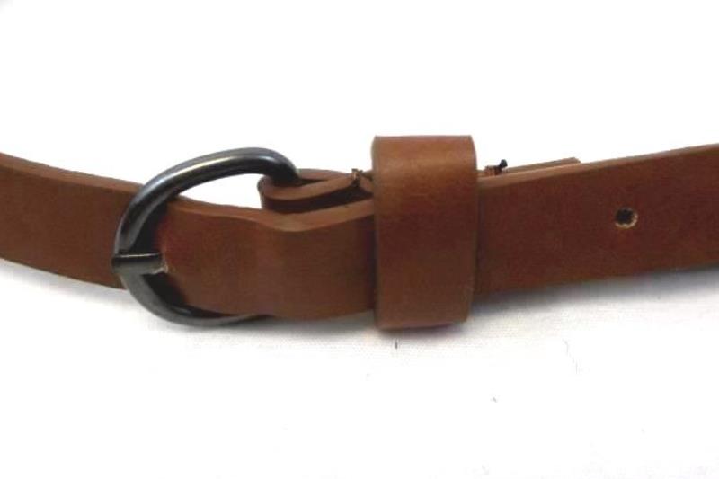 Lot of 2 Women's Faux Leather Thin Fashion Belts Brown White Buckle
