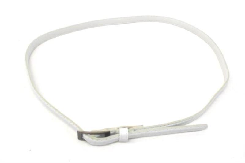 Lot of 2 Women's Faux Leather Thin Fashion Belts Brown White Buckle