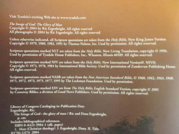 The Image Of God The Glory Of Men by Ric Ergenbright 2004 Hardcover Table Book