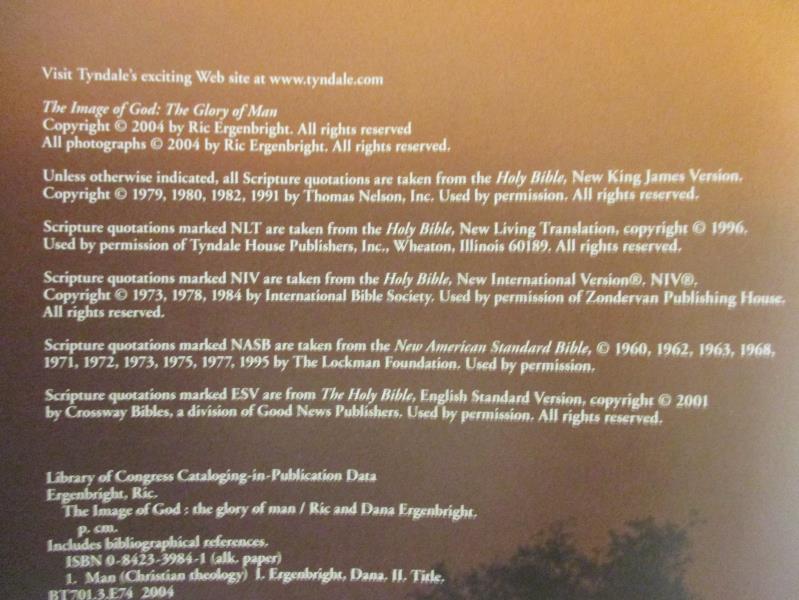 The Image Of God The Glory Of Men by Ric Ergenbright 2004 Hardcover Table Book