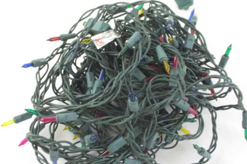 Lot of 3 Strings Christmas Tree Mini Lights 100 50 Bulb Multi Clear Tested