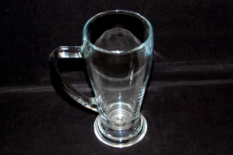 Vintage Fidenza FI.YE pint Glass Stein Made In Italy 0.4L Clear Handle