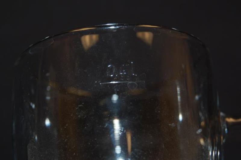 Vintage Fidenza FI.YE pint Glass Stein Made In Italy 0.4L Clear Handle