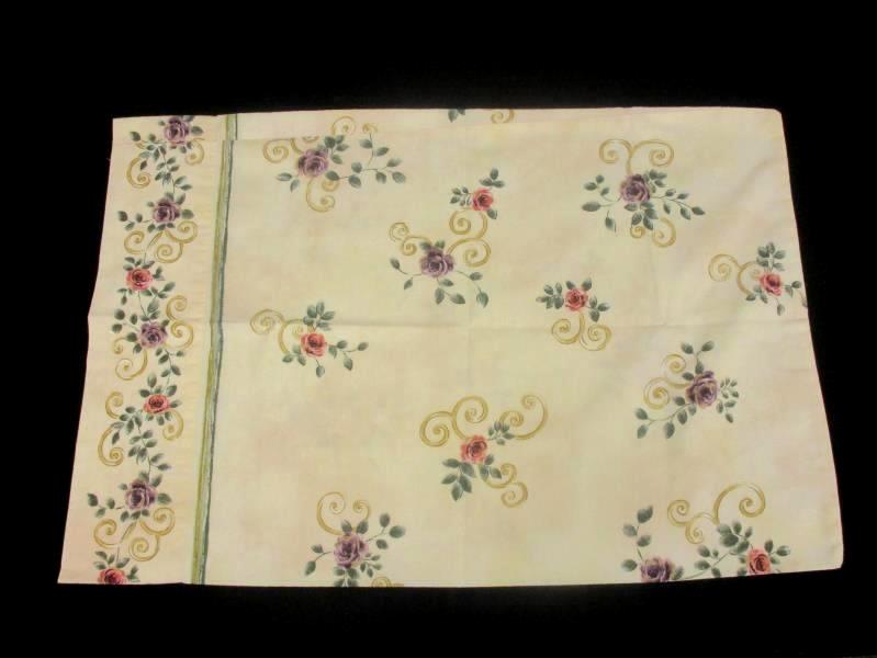 JC Penney's Twin Size Sheet Set Home Collection Floral Fitted Flat Pillowcase