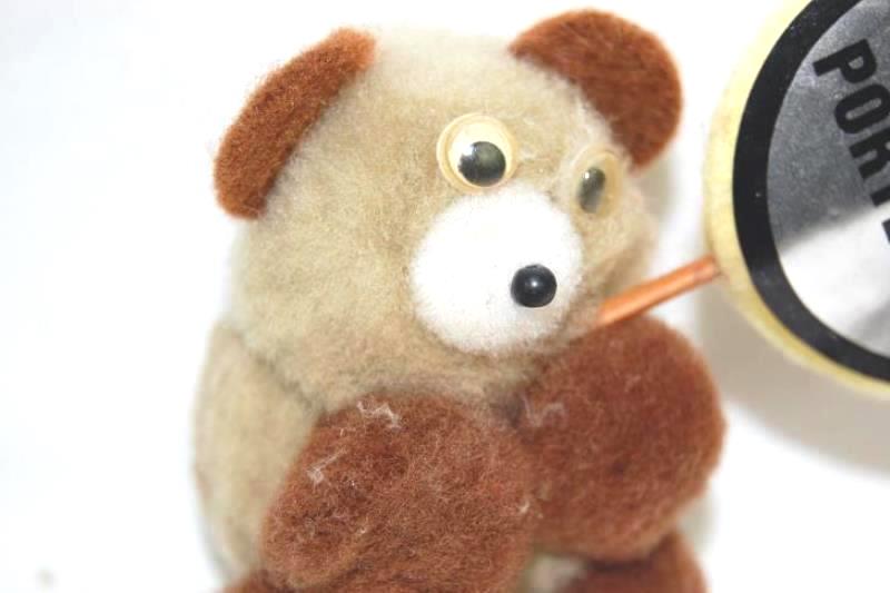 Vintage I Love Portland Oregon Miniature Bear Fuzzy Ball Googly Eyes