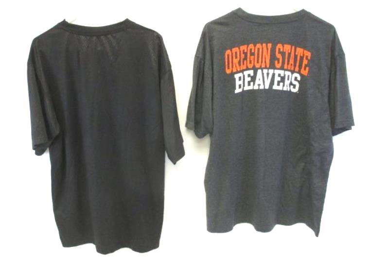 Lot of 2 Colosseum Oregon State Beavers Tee Shirts Gray Black Men's Size XL