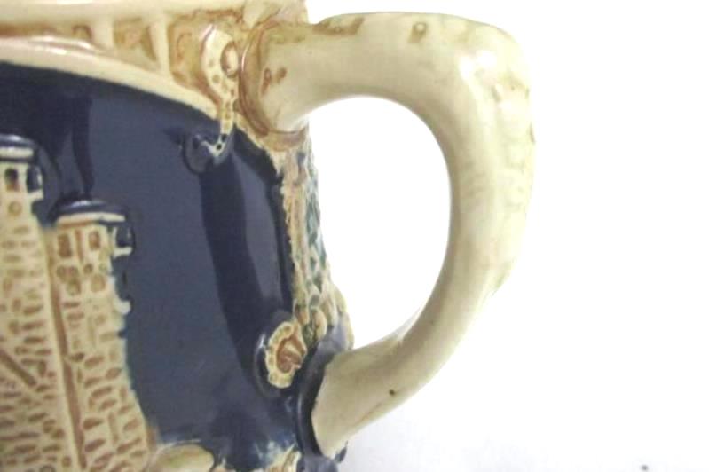 Lot of 2 Coffee Mugs Ceramic Germany Pfalz Ehrenfels Rheinstein Tan Blue