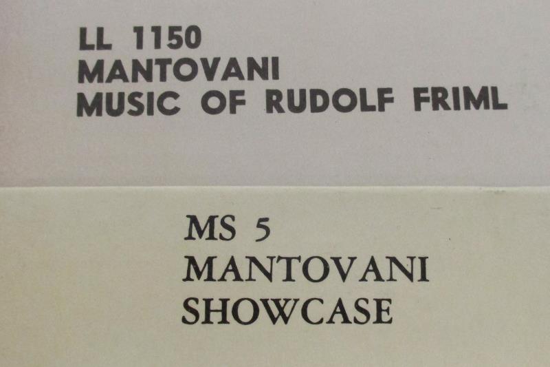 Lot of 2 Mantovani Vinyl Records Showcase The Music Of Rudolf Friml Orchestra