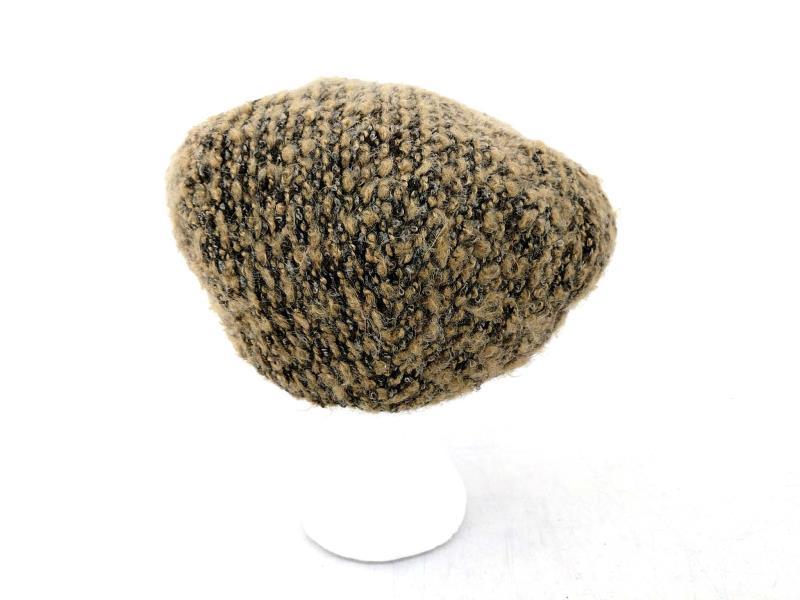 SAKS FIFTH AVENUE Driving Cap Boucle Tweed Brown Newsie Cabbie Flat Cap OSFM