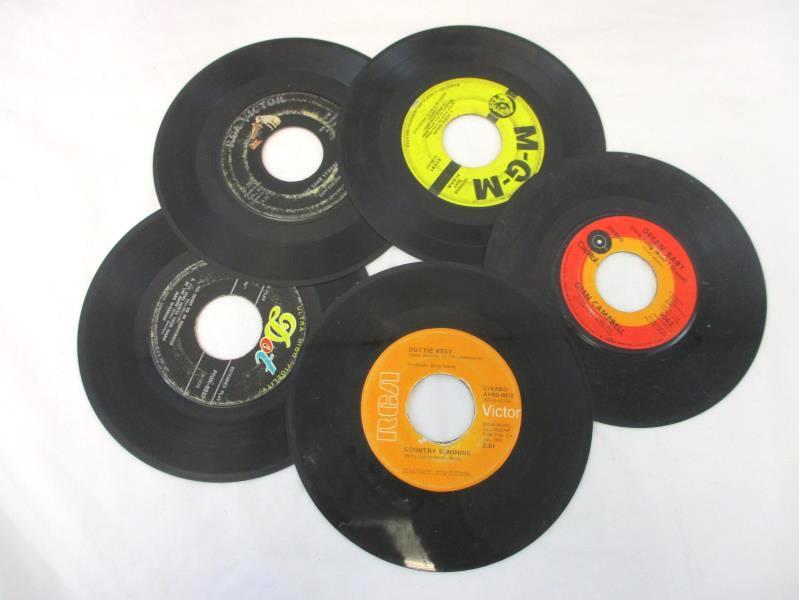 Lot of 14 Vintage Vinyl Records For DIY Crafting 6in 45 RPM Repurpose