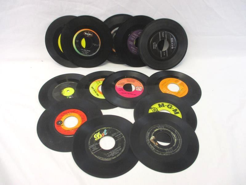 Lot of 14 Vintage Vinyl Records For DIY Crafting 6in 45 RPM Repurpose