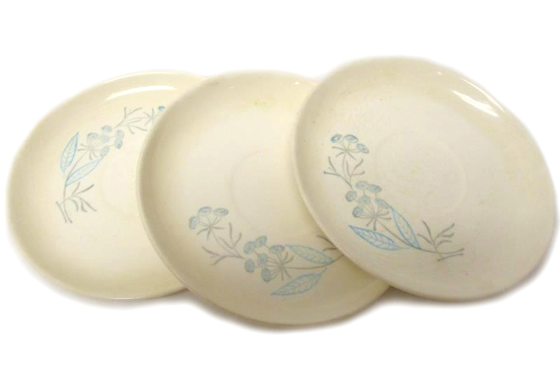 Lot of 3 Vintage Royal Stetson Saucer Plates Royal May Time White Blue Floral