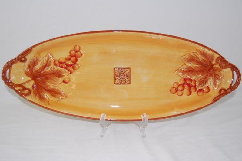 Fitz and Floyd Del Vino Serving Platter Tray 21.25 Inch Long