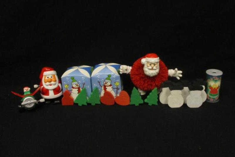 Lot of Christmas Toys Santa Snowmen Figurines Wind Up