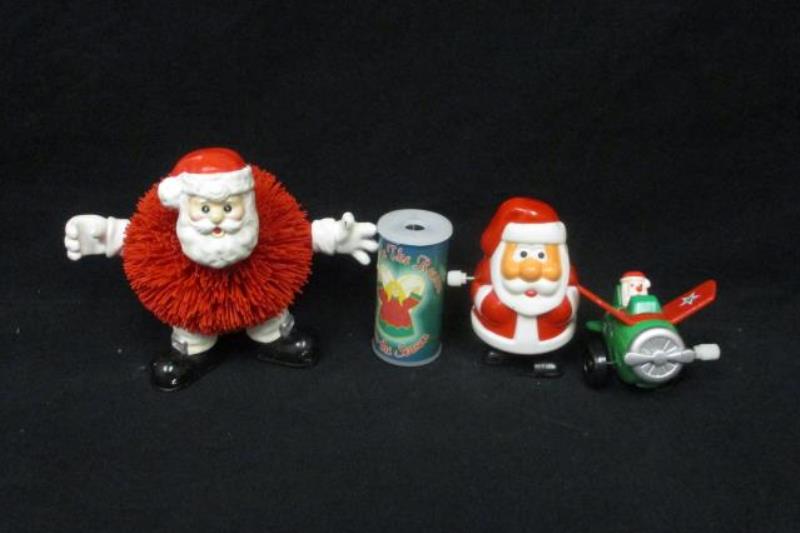 Lot of Christmas Toys Santa Snowmen Figurines Wind Up