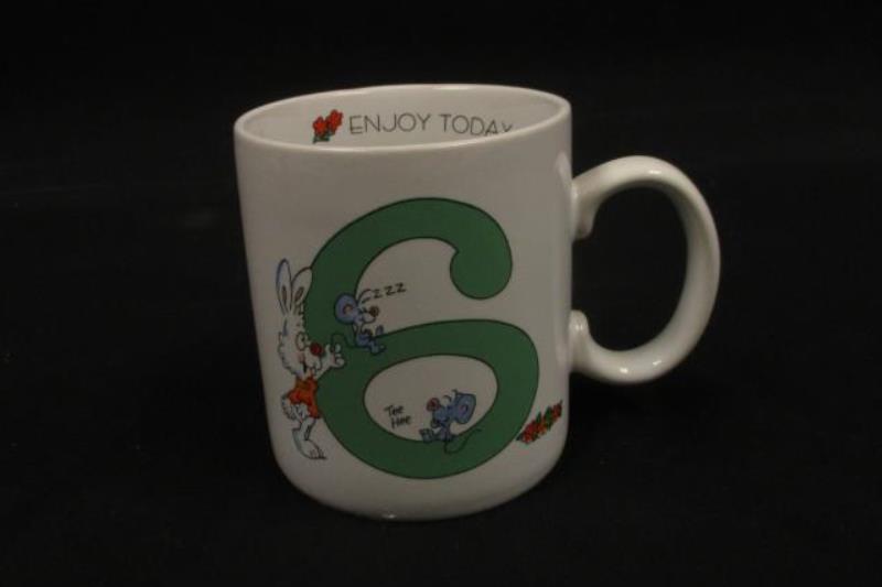 Lot of 3 Vintage Papel Birthday Mugs Vagabond Creation 1 4 6 White Enjoy Today