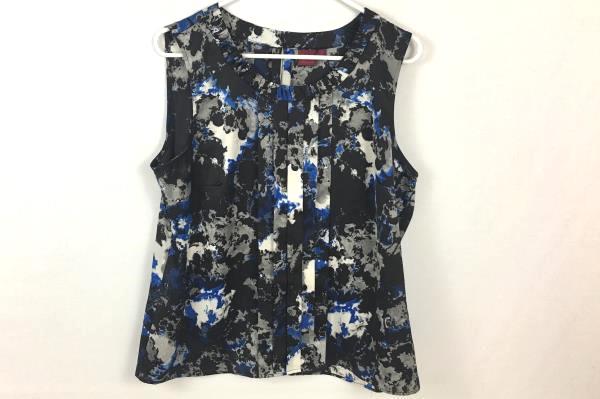 Lot Of 2 Women's Tops Gizel 212 Collection Blue White Black Shirts Size Large