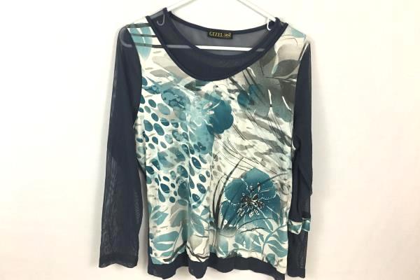 Lot Of 2 Women's Tops Gizel 212 Collection Blue White Black Shirts Size Large