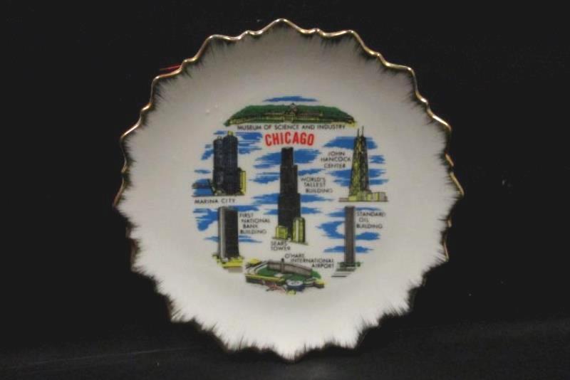 Vintage Chicago Souvenir Decor Plate Travel Memorabilia Made In Japan