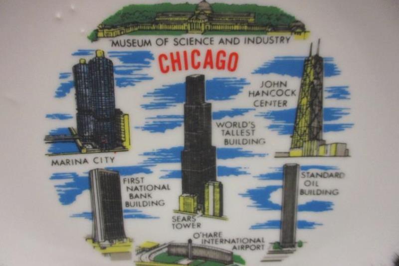 Vintage Chicago Souvenir Decor Plate Travel Memorabilia Made In Japan