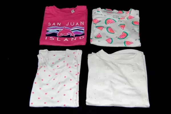 Lot of 4 Girl's Tops Size Medium Cat & Jack Jumping Beans Super Blue Pink