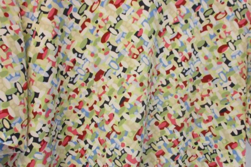 Karen Scott Semi Sheer Blouse Women's Size Medium Loose Fit Geometric Pattern