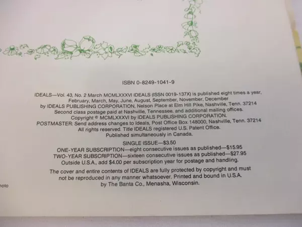 Vintage 1986 Ideals Publishing Easter Issue Magazine Vol 43 No 2