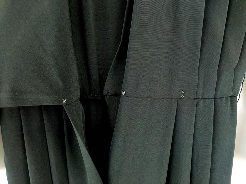 Vintage Liz Claiborne Jumpsuit Black Long Sleeve Wrap Shoulder Pads Size 8