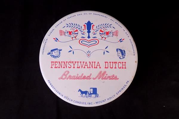 Pennsylvania Dutch Braided Mints 14 Oz. Vintage Empty Tin