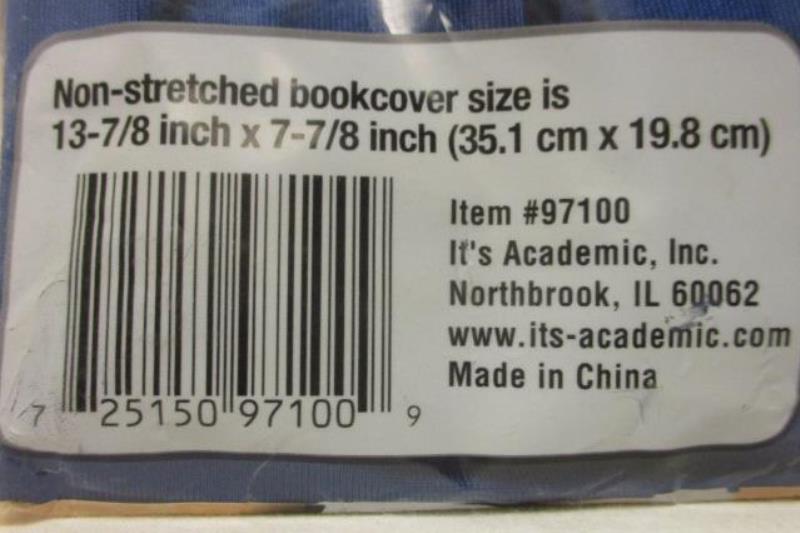 5 It's Academic One Size Fits All Stretch Book Covers Red Black Blue