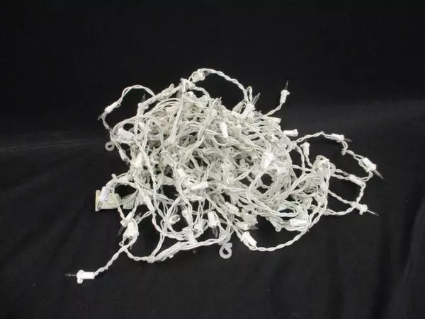 Lot of 2 Strings Of Icicle Christmas Lights White Lights w/ Replacements