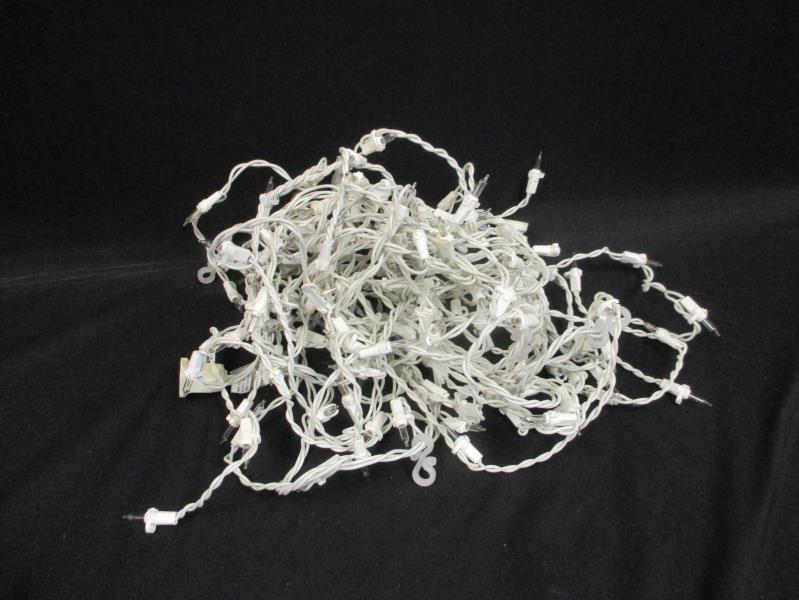 Lot of 2 Strings Of Icicle Christmas Lights White Lights w/ Replacements