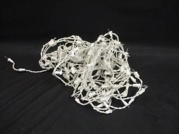Lot of 2 Strings Of Icicle Christmas Lights White Lights w/ Replacements