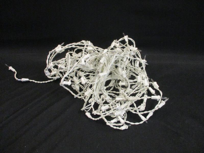 Lot of 2 Strings Of Icicle Christmas Lights White Lights w/ Replacements