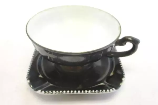 Lot of 2 Vintage Dekor Feinsilber Bavaria Teacup and Ashtray Silver Toned