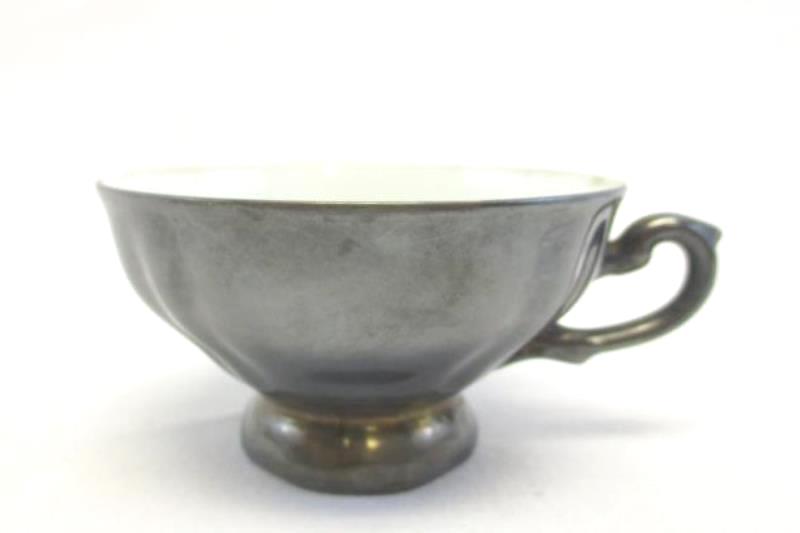 Lot of 2 Vintage Dekor Feinsilber Bavaria Teacup and Ashtray Silver Toned