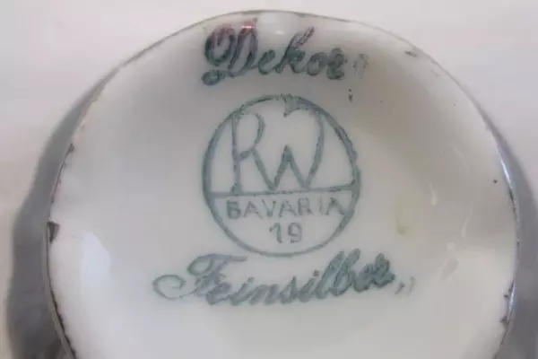 Lot of 2 Vintage Dekor Feinsilber Bavaria Teacup and Ashtray Silver Toned