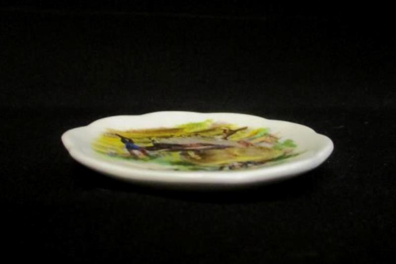Ken Parry Miniature Collectable Bone China Plate Cart With Hay 2.25in British