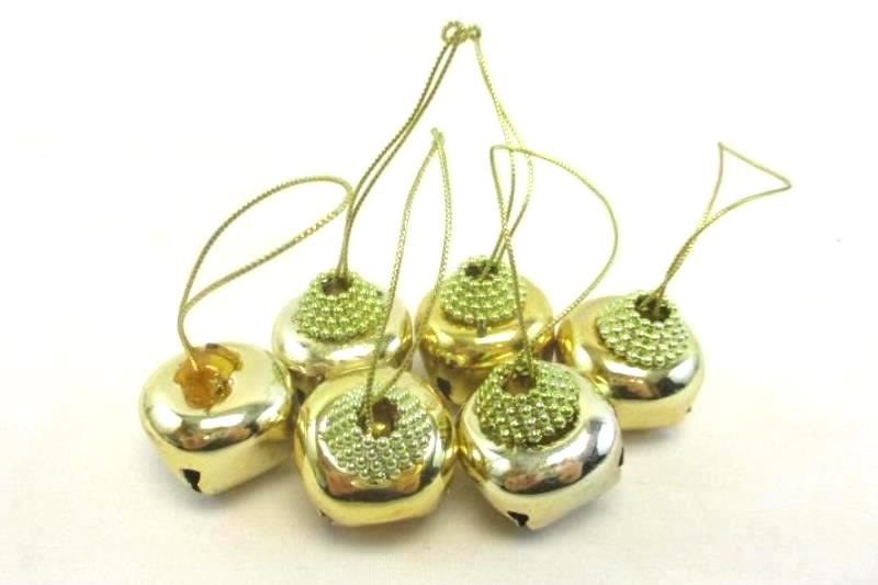 Lot of 18 Metal Christmas Bells Gold Silver Red Blue