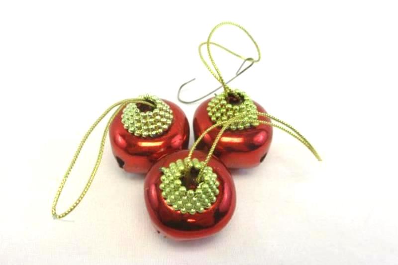 Lot of 18 Metal Christmas Bells Gold Silver Red Blue
