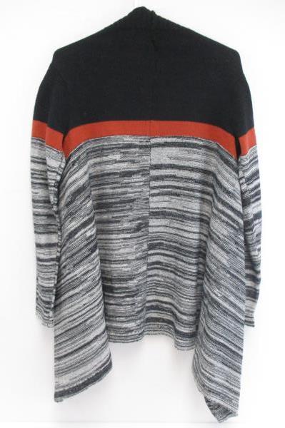 Love by Chesley Women's Sweater Cardigan Sz Small Juniors Striped Gray Red Black