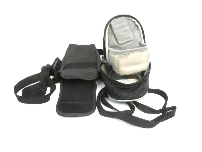 Lot of 2 Kodak Small Camera Bags Wristlet Neck Strap Black Blue Zips Easy Fasten