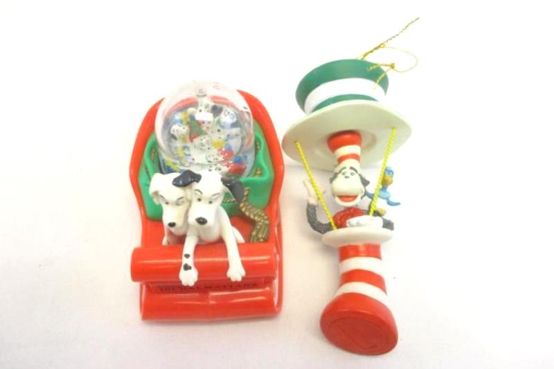 Lot of 10 Assorted Christmas Ornaments Dr. Seuss. Dogs, ABC