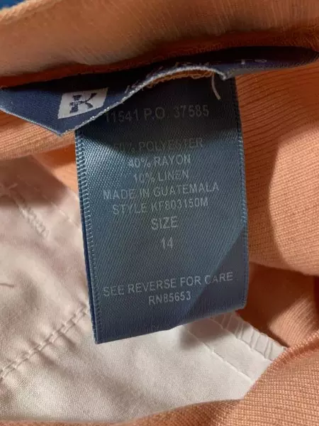 Koret Brand Pants Coral Pink Women's Size 14 Pockets Semi Elastic Waistband