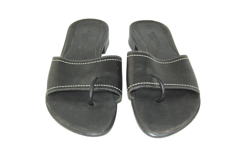 MontegoBay Club Sandals Black Leather Collection Slide On Women's Size 8.5