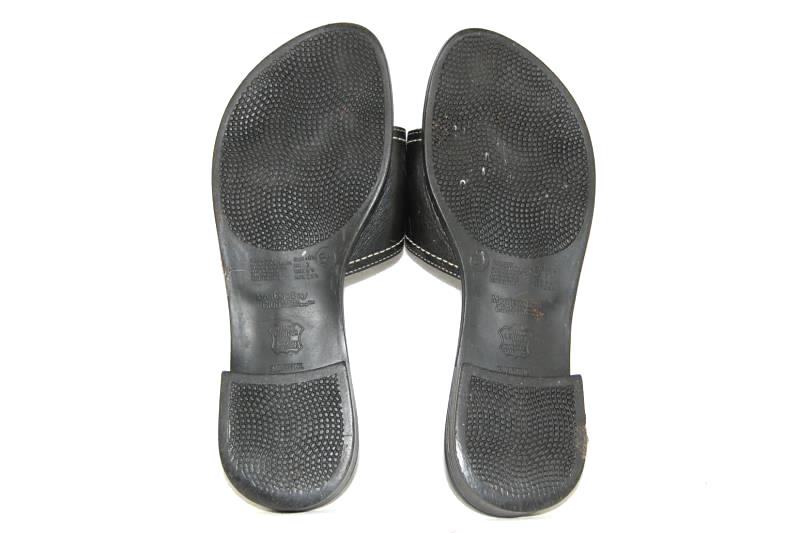 MontegoBay Club Sandals Black Leather Collection Slide On Women's Size 8.5