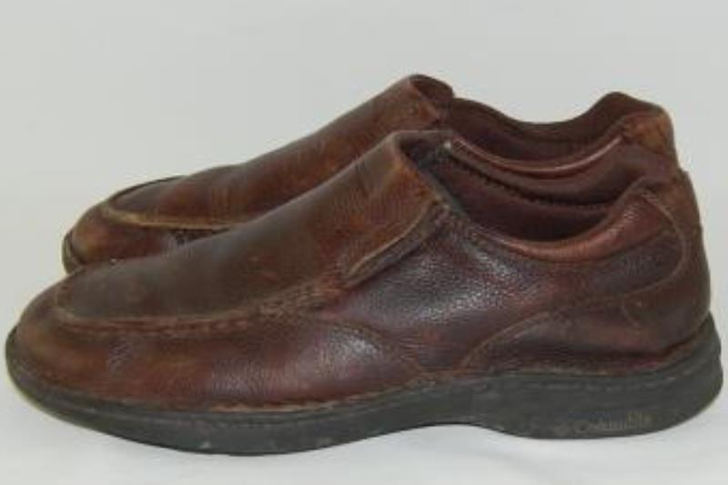 Columbia Leather Comfort Shoes Rocky Pine Men's Size 9.5 Slip On Rubber Sole